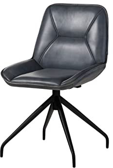 MASSIVMOEBEL24.DE Iron Label Stuhl #108 49x56x83, Farbe:blau, Anzahl:1 Stück, Material:Echtleder