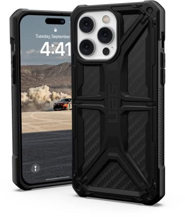 URBAN ARMOR GEAR UAG Designed for iPhone 14 Pro Max Case Carbon Fiber 6.7 Monarch Rugged Premium Protective Cover Lightweight Slim Shockproof Dropproof Compatible with Wireless Charging