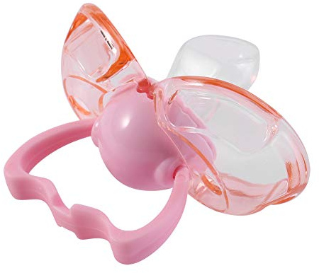 Jerliflyer Ciuccio per neonati, Ciuccio a prova di polvere per neonati Chiudi automaticamente Ciuccio per capezzoli per neonati Ciuccio per capezzoli in silicone liquido per neonati(Flat Head-rosa)
