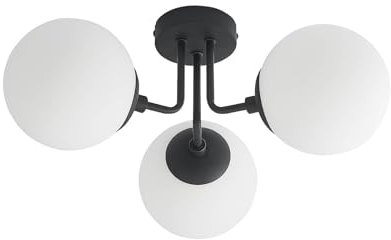 Lindby Deckenlampe 'Arnella' (Retro, Vintage, Antik) in Schwarz aus Metall (3 flammig, E14) - Deckenleuchte, Lampe, Wohnzimmerleuchte