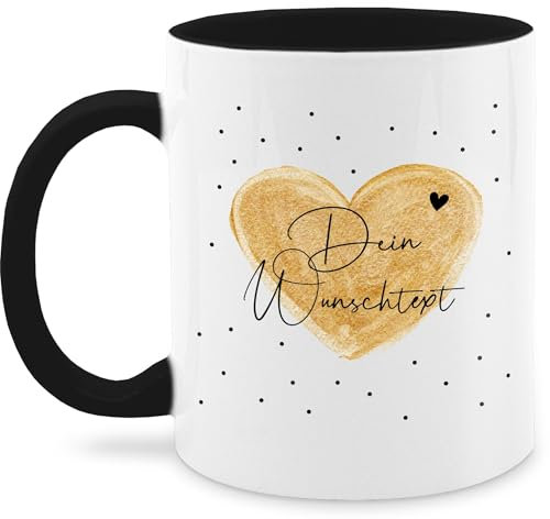 Tasse Tassen 325ml - Aufdruck selbst gestalten - Dein Wunschtext I Geschenk personalisiert Weihnachten I Vatertag I Muttertag I Geburtstag - 325 ml - Schwarz - kaffeetasse freundin custom mug