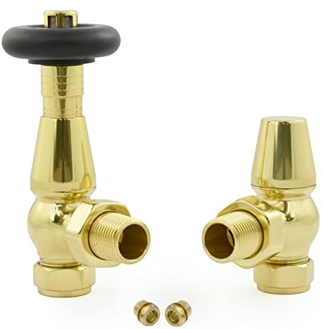 Hot Flow | Jordan Angled Thermostatic Radiator Valve 10mm Compression (Brass)