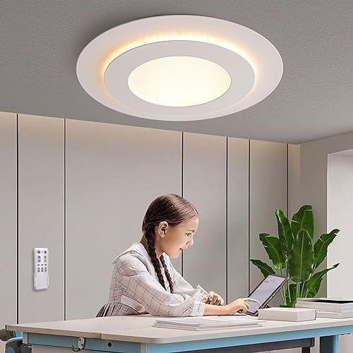 Meloweel Deckenleuchte Wohnzimmer dimmbar 40cm 30W丨Weiße Rund Deckenlampe led mit Fernbedienung, 3000lm 3000~6000K dimmen, Ultra Dünn H40mm, Deckenleuchte Schlafzimmer, Wohnzimmer Deckenlampe