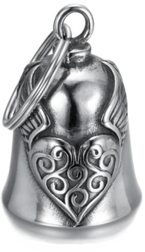 CUSTOMprivé Guardian Gremlin Bravo Bell Glücksbringer Motorrad Herz Flügel Schutz Biker Triker Lieferung in Geschenkbox aus Samt