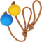 Pallina per cani con corda, 2 pezzi palla da lancio con corda, durevole, morbida ed elastica in gomma per agilità ed estremamente ampia, cattura e tiro della guerra (5 cm, blu + giallo)