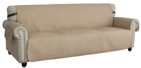 XINEAGE Sofa Überzug, Sofabezug 4 Sitzer Reversible, Wasserdicht Sofabezug, Sofaüberwurf, Sofa Möbel Protector, rutschfeste Sofabezüge für Hunde Haustiere (4 Sitzer, Khaki)