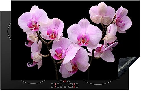 KitchenYeah© Copri Piano Cottura 83x51 cm Coprifornelli Tappetino per Induzione Fornello Tutto per la Cucina Orchidea - Fiori - Rosa - Flora