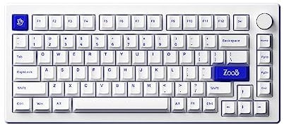 Akko MOD 007 PC Meccanico Gaming 75% Layout Tastiera con Blu su Bianco Cherry Profilo Doppio Shot Keycaps Interruttore Pianoforte