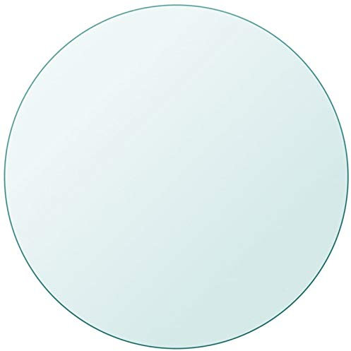 Homgoday Tischplatte aus gehärtetem Glas rund 600 mm Tisch Model243627