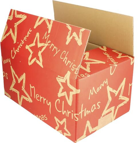 ratioform terra | Versandkarton Christmas Stars | rot | VE 15 Stk | LxBxH 310 x 200 x 140 mm