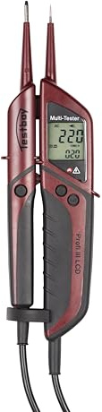 Testboy Aktionsset Profi III LCD mit DeWalt Bitset, Zweipoliger Spannungsprüfer (beleuchtetes LCD, Einhandbedienung, Prüfung ohne Fingerkontakt, CAT IV 1000 V, inkl. DeWalt Bitset), Rot/Schwarz