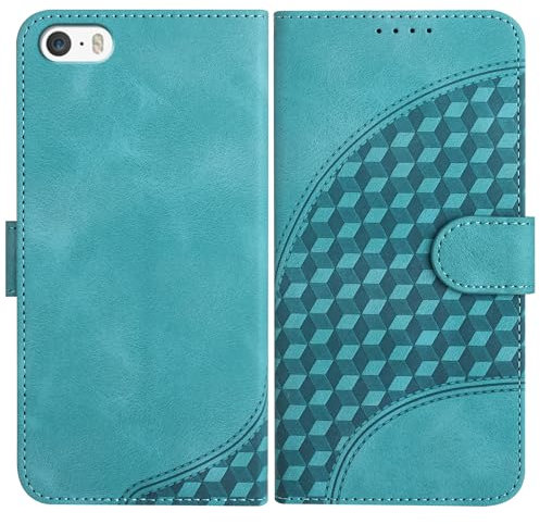 JayModCase Wallet Case for iPhone SE 2016 / iPhone 5/ 5S, Flip Folio PU Leather Wallet Cover with Card Holder Kickstand Magnetic Closure Cover for iPhone SE 2016 - Light Blue