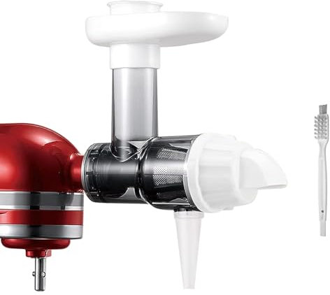 Masticating Juicer Attachment for Kitchen aid Stand Mixers, Masticating Juicer Accessories,Slow Juicer Attachment for All Models Kitchenaid Mixers and Cuisinart(White)