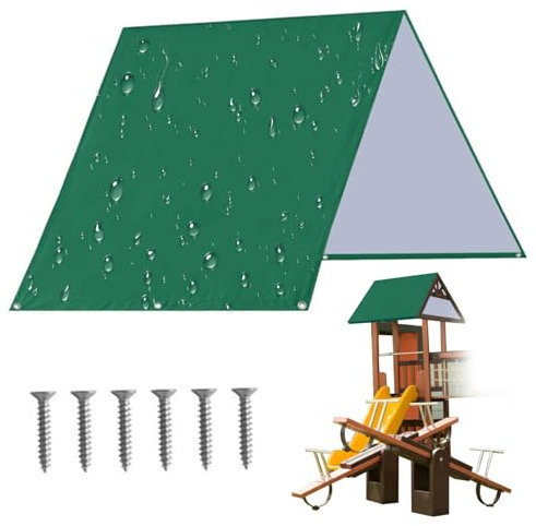 Wedhapy Schaukel Set Ersatzplane Überdachung Plane 132 x 228 cm Kinderspielplatz Dachüberdachung wasserdichte Schaukel Sonnenschutz Oberabdeckung für den Hinterhof im Freien