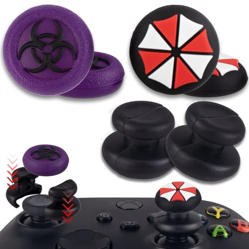 PlayRealm 2 x Daumenstick-Verlängerung und Daumengriff für Xbox Serie und Xbox One Controller (Bio Crisis II)