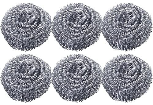 Stainless Steel Sponges Scrubbers Cleaning Utensil Scrubber Density Metal Scrubber Scouring Pads for Pot Pan Dish Wash Cleaning for Removing Dirty Cookware Cleaner Floor Steamer Pads (C, One Size)