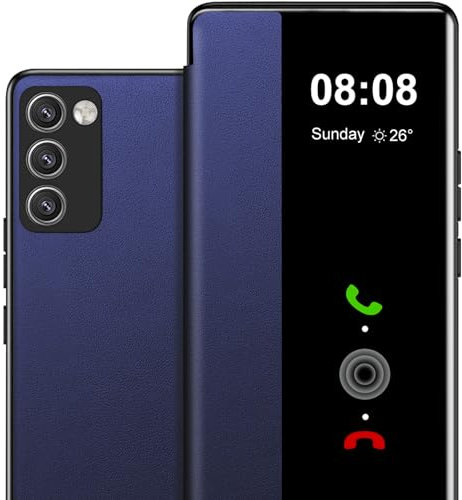 Handyhülle für Samsung Galaxy S20 Hülle S View, Clear View Flip Leder für Samsung S20 5G Hülle, Luxus Extra-Dünn Stoßfest Kratzfest Schutzhülle Cover Case Tasche