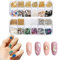 Ocean Themed Nail Charms,2 Boxes Irregular Abalone Shell Slices Nail Rhinestones,Nail Art Studs Mini Stone Pearls Caviar Beads 3D Nail Art Decorations for Manicure Design DIY Crafts (G)