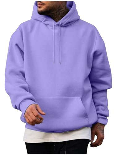 EMATOP Kapuzenpullover Herren Casual Sport Hoodie Langarm Leicht Sweatshirt mit Kapuze Pullover Bequemes Einfarbig Langarmshirt Longpullover 2024 Winter Pulli Oberteile für Männer Outwear