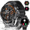 Smartwatch Herren mit Telefonfunktion, 1,43 Zoll AMOLED Always-on Smart Watch mit Herzfrequenz/Schlafüberwachung/SpO2/Schrittzähler, 110+ Sportmodi Wasserdicht Fitnessuhr für Android/iOS