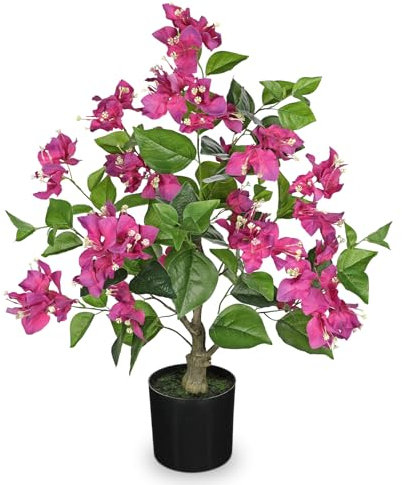 Arborus Künstliche Frühlingblumen 67 cm Künstlicher Drillingsblume Bougainvillea Kunstblumen wie Echt im Topf Dekoblumen Künstliche Blumen für Regal Tisch Wohnzimmer Deko Schlafzimmer Deko