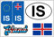 Daged Island Aufkleber Karte 5 Stück - Auslandskennzeichen Nummernschild PKW Auto Motorrad Biker Flagge Fahne Vinyl KN