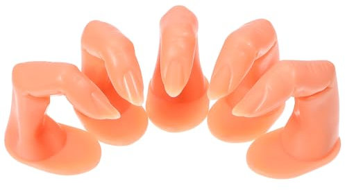 Beatifufu 5stücke Teiliges Übungsfinger Mit Nagelspitzen Maniküre Trainingshand Für Nailart Acrylnägel Anfänger Und Profis