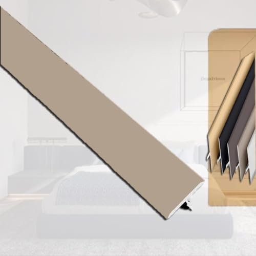 Bodenübergangsleisten Türleiste, T-Form Übergangsleiste for Türkanten, Aluminium-Bodenübergangsleisten, flache Trennleiste for Fliesen, Laminat, schwarze Lücken, Verbindungsleiste for Türschwelle(Bras