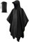 ViKKent Regenjacke Regenponcho, Wasserdichter Regencape mit Kapuze Taschen, Wiederverwendbar, 3 in 1 Multifunktionaler Regencape für Picknick Jagd Camping Wandern