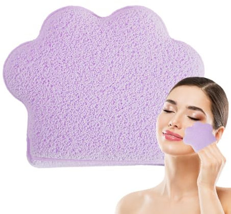 Facial Cleansing Sponge, Enlarged Cat Paw Design Compressed Facial Sponges, Glove-Type Cosmetic Removal Wipes, Soft And Gentle Makeup Remover For Bathing Accessories,13x0.78in