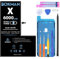 bokman for iPhone X Battery 6000mAh, High Capacity Lithium Polymer Battery Replacement with All Tool Kits and Adhesive Strips