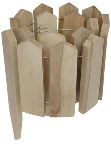 WEECO Wooden Garden Fence 120 x 20 cm – Decorative Wooden Fence – Border for Flower Beds and Vegetable Gardens – Flexible – Beech Wood