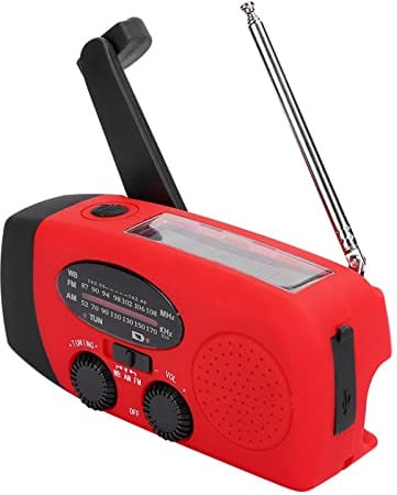 Solar Hand Crank Notio -Radio, Tragbares Wetterradio AM FM mit LED -Taschenlampe, NOAA -Funktion, Wiederaufladbares Batteriebetriebenes Radio für Camping