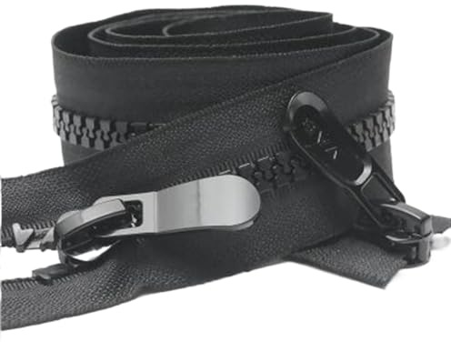 Cerniere, 8# Nero Bianco Cerniera Doppia Cursori Piumino for Cucire(Black,75cm)