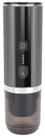 ERYUE Cafetière Portable Compacte, Machine à café Moulu/capsule 2 en 1 pour la Maison et la Voiture, Pression de Pompe de 20, Cafetière à Chauffage Rapide pour les Voyageurs (Gris)