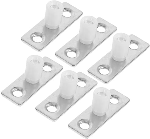 OSALADI 6 Stück Schiebetür Bodenführung aus Metall mit 10mm Nylon Achse Geräuschlose Scheunentor Bodenschiene für Schrank und Scheunentüren Einfache Montage
