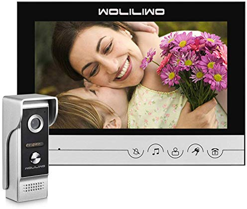 9inch Wired Video Intercom System with Camera and Monitor Doorbell,Doorbell Camera with Monitor Supports Unlocking,Monitoring,Dual-Way Intercom for Villa Home Office Apartment