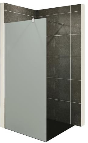 i-flair Duschabtrennung Walk In FIONA 100x200 cm Duschwand Dusche 10mm STARK aus SATINIERTEM NANO ESG Sicherheitsglas mit EDELSTAHL Wandprofil #740