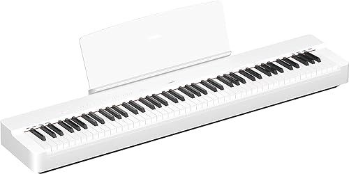 Yamaha P-125WH Digital Piano, weiß – Kompaktes elektronisches Klavier in schlichtem Design für perfekte Spielbarkeit – Kompatibel mit kostenloser App Smart Pianist
