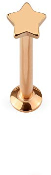 Paula & Fritz® UNIVERSAL Stud Labret Monroe Cartilage Gold roségold schwarz Silber Spitze Stern Edelstahl Chirurgenstahl 316L Länge 4mm - 8mm
