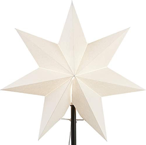 Wechsel-Schirm Weihnachtsstern Frozen von Star Trading, 3D Papierstern Weihnachten in Weiß, Dekostern Ø: 34 cm