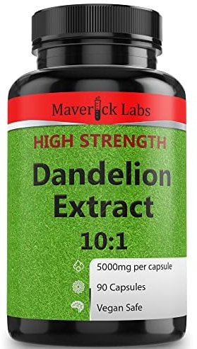 High-Strength Dandelion Extract Capsules (10:1) 5,000mg Per Capsule - 90 Per Bottle, Vegan Safe, UK Manufactured