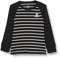Odlo Kinder Funktionsunterwäsche Langarm Shirt mit Streifen Print ACTIVE WARM ECO, black - grey melange, 128