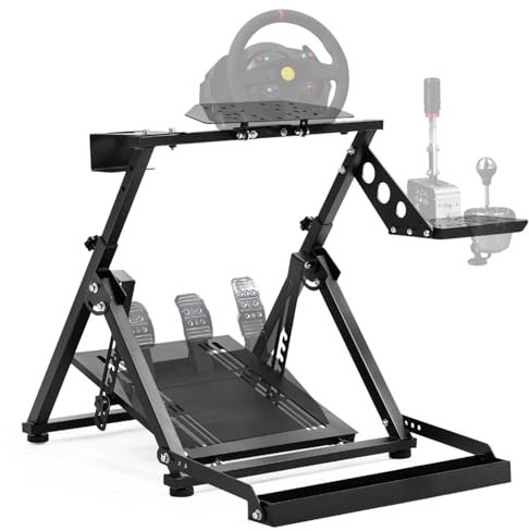 Marada Steering Wheel Stand X Frame Racing Simulator Steering Wheel Stand Foldable & Tilt-Adjustable for G29 G920 T300RS T150 Wheel, Shifter,Pedals and Handbrake NOT Included