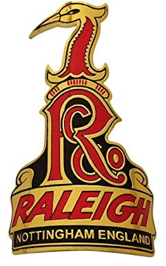 Gepinke Phoenix Fahrrad-Abzeichen Ralei-gh Fahrrad-Kopfschild, Fahrrad-Aufkleber, Metall, wasserdicht, modifizierte Auto-Persönlichkeit, Mode-Label (Raleigh (Golden))
