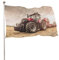 NIBABAEU Dekorative Gartenflagge, Hof-Banner, roter Traktor-Saatdruck, alle Jahreszeiten, Feiertage, Willkommensflagge, Rasendekoration, 90 x 150 cm