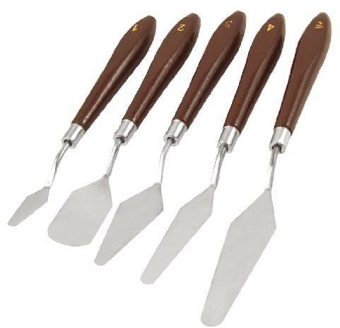 Ruilogod Kit de herramientas de la paleta de la paleta del queso de la torta del mango de madera 5 PCS Color Café