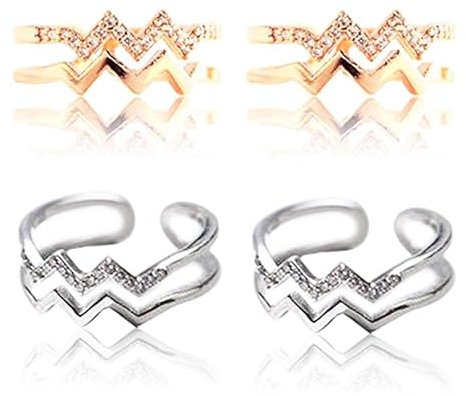 4 PCS High Low Ring, My Daughter Fidget Ring, Highs and Lows Daughter Ring, Story Jewelry to My Daughter Ring, Wave Zig Zag Ring