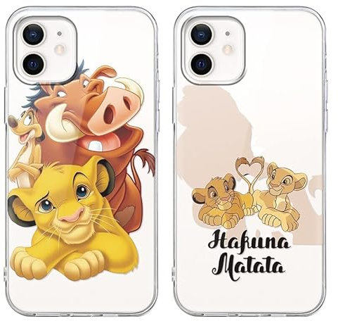 nurkorki [2 Stück Handyhülle für iPhone 12/12 Pro Hülle 6,1,Weich TPU Silikon Transparent Case Karikatur Niedlich Lion Motiv Muster Stoßfest Schutzhülle Kompatibel mit iPhone 12,02
