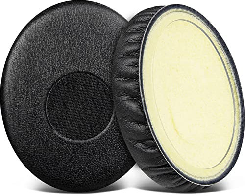 SOULWIT Almohadillas de Repuesto para Sennheiser HD239 HD238 HD231 HD229 HD228 HD220 HD219 HD218 Auriculares, Almohadillas de Cuero Suave, Espuma Aislante del Ruido-Negro